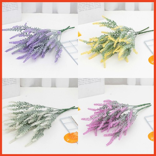 Hoa oải hương / lavender 5 nhánh nhiều màu trang trí nhà cửa
