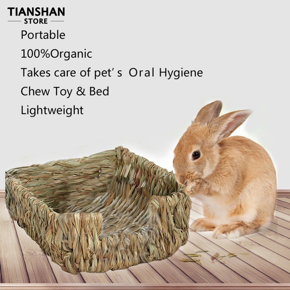 Ổ nằm đan bằng cỏ cho chuột hamster/thỏ tiện dụng
