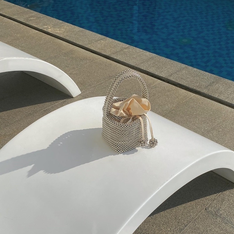 Lily Basket Bag | Túi Xách Bucket Đeo Tay Kết Hạt Kèm Túi Lót Phong Cách Hàn Quốc