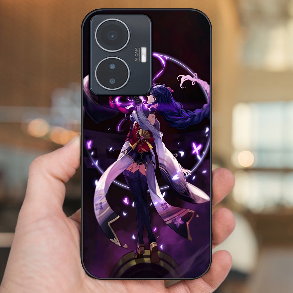 Ốp lưng Vivo Y55 2022 viền đen in hình Raiden Shogun Genshin Impact