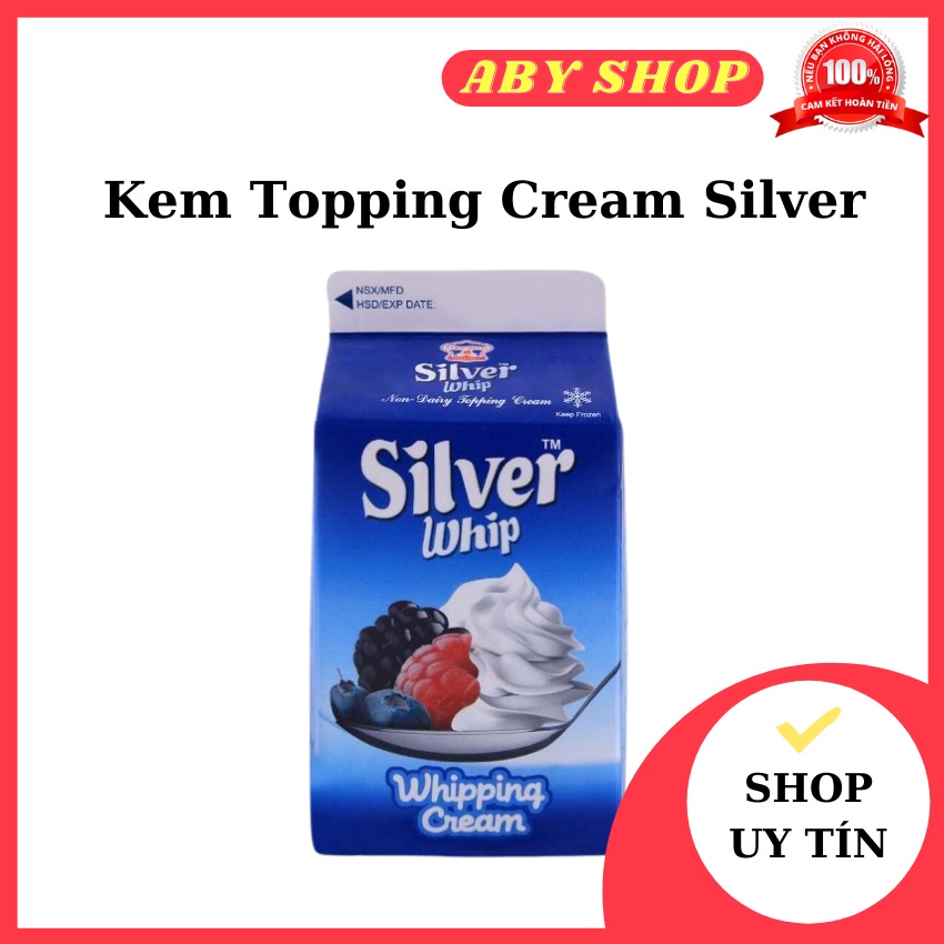 Kem topping cream Silver hộp 500g⚡ CHẤT LƯỢNG CAO ⚡ 500g kem trang trí bánh kem, thức uống