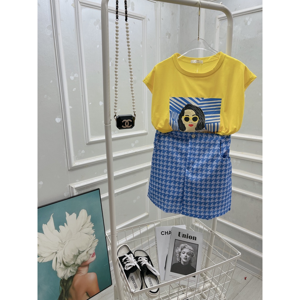 Set áo phông Zara mix chân váy cô gái - Hàng có sẵn - Xưởng may Lộc Vân - V34