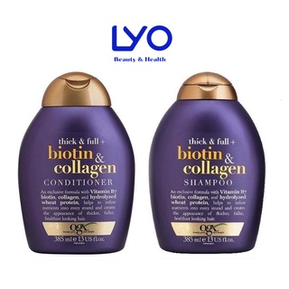 Dầu Gội Xả Dưỡng Dày Tóc OGX Thick & Full + Biotin & Collagen Shampoo - 385ml.