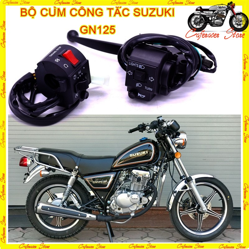 Bộ cùm công tắc liên tay côn SU GN125 dùng  độ cho xe cafe racer, tracker bobber