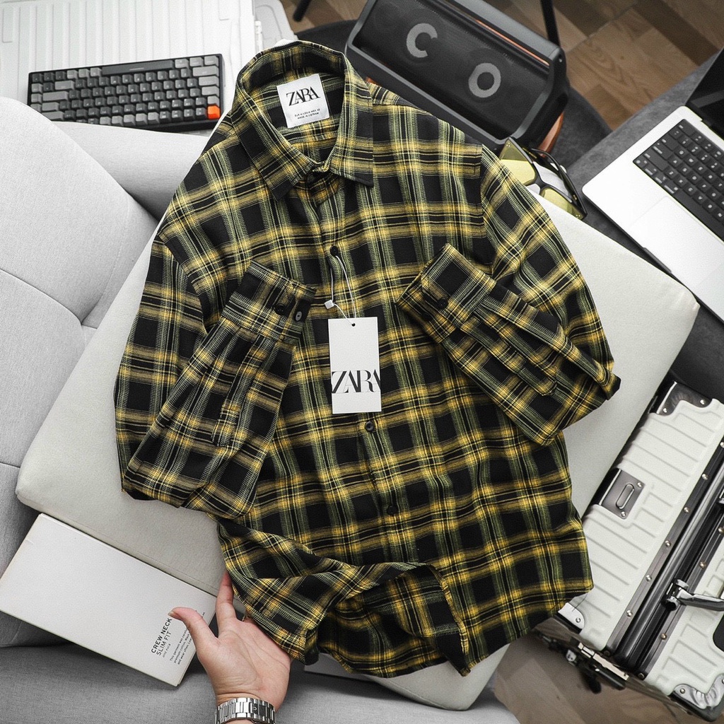 VNXK - Áo Sơ mi caro vải flannel nhiều màu - Sơ mi dạ kẻ sọc khoác ngoài - Shop LASTORE