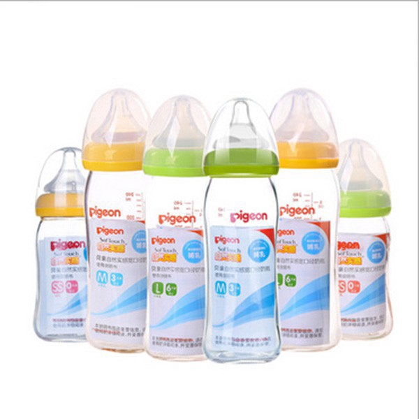 yswz Bình Sữa Pigeon Cổ Rộng Cao Cấp 160ml/240ml HÀNG NHẬP KHẨU