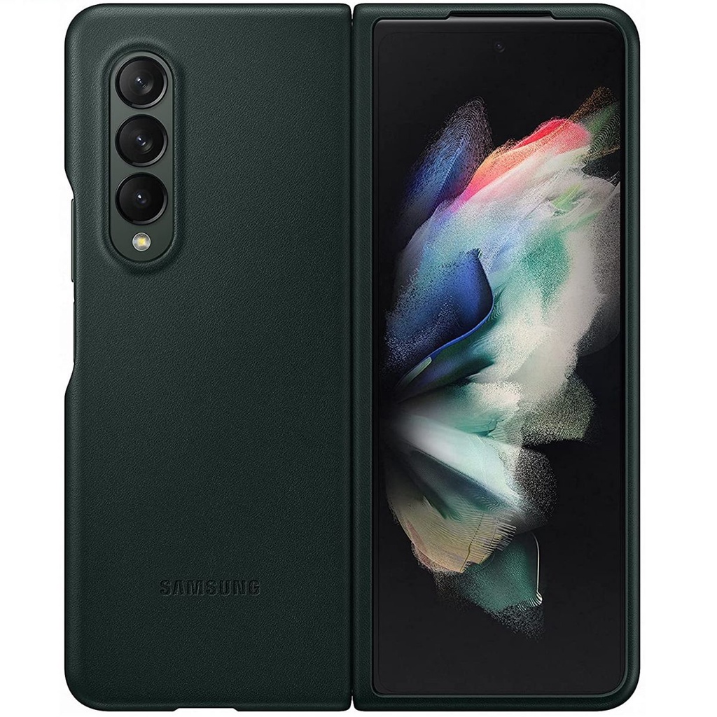 Ốp lưng da Samsung Z Fold3 5G, Galaxy Z Fold 3 Leather Cover Chính Hãng