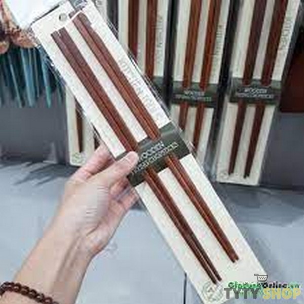 Bộ 2 đôi đũa chiên dài 24cm 33cm Lock&Lock F00093 bằng gỗ Rose Wood dùng chiên xào tránh văng dầu mỡ