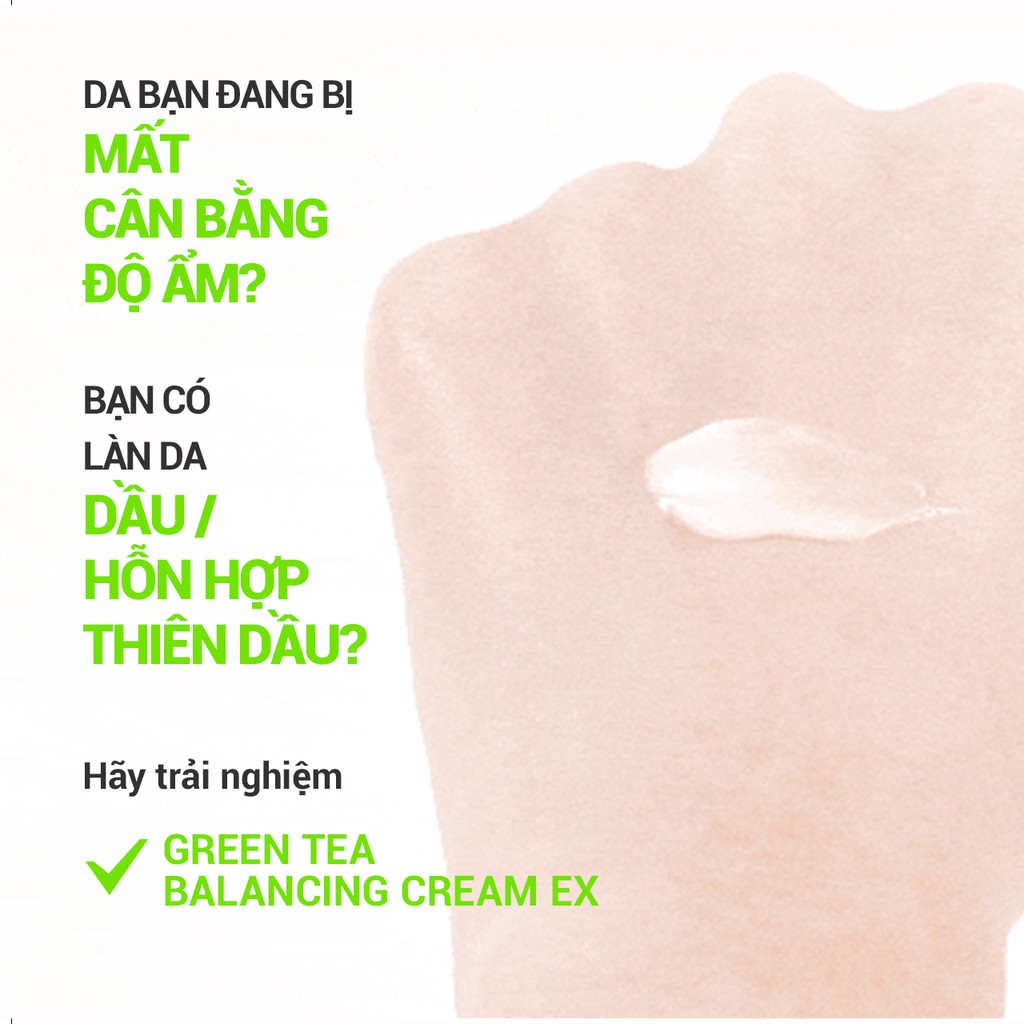 [Mã COSIFSBD giảm 10% đơn 400K] Kem dưỡng cân bằng độ ẩm innisfree Green Tea Balancing Cream Ex 50ml