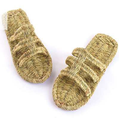Giày bằng tay bằng vải lanh nam nữ mùa hè truyền thống Hồng Quân buộc dây tự nhiên dây leo đan đan Dép Casual cổ điển