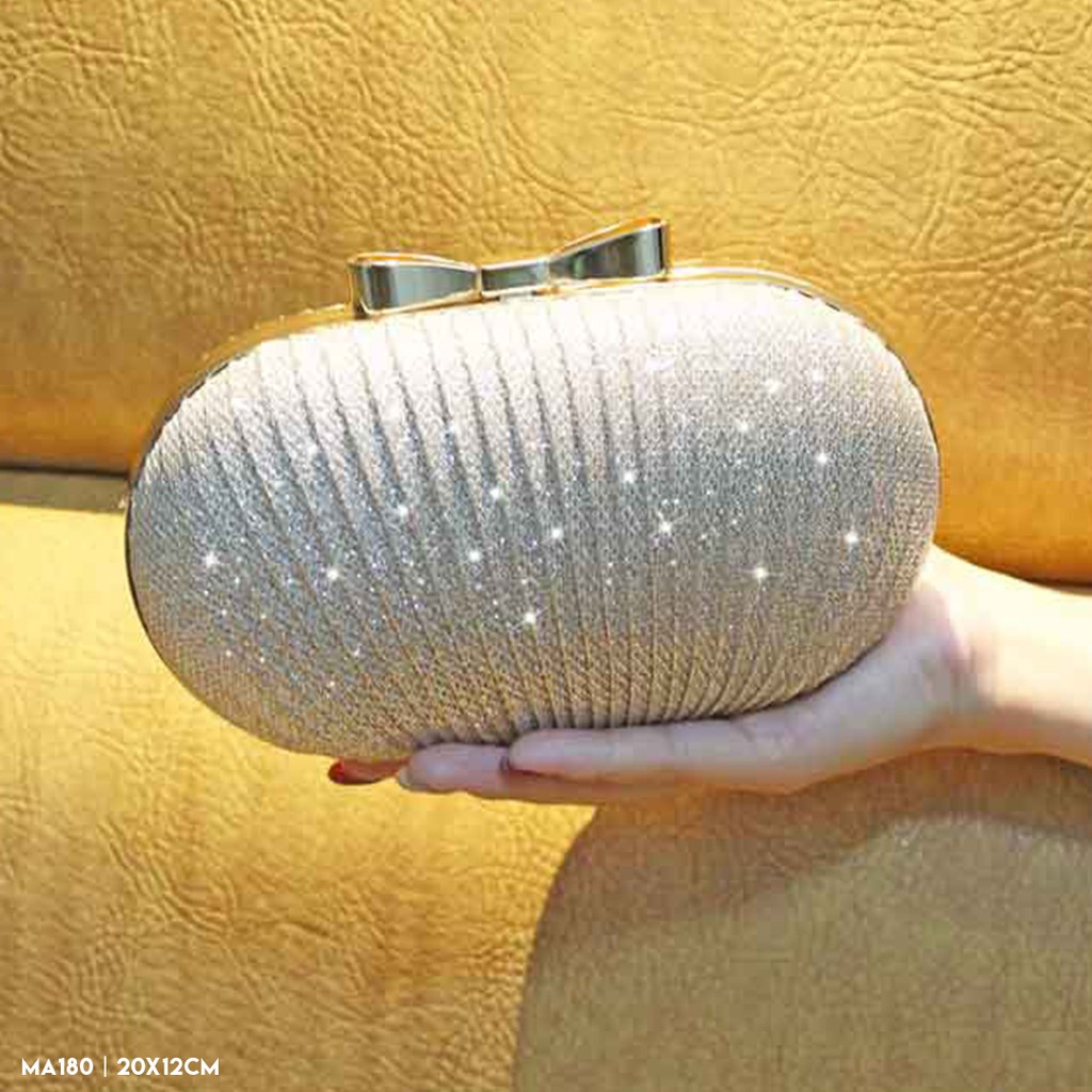 Clutch Lady Xếp Ly Hộp Cứng Sang Trọng - MA180