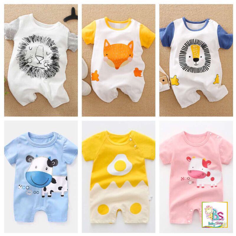 Bộ Áo Liền Quần 💖FREESHIP💖 Bộ Body Đùi Cho Bé Trai Cộc Tay Vải Cotton TE11