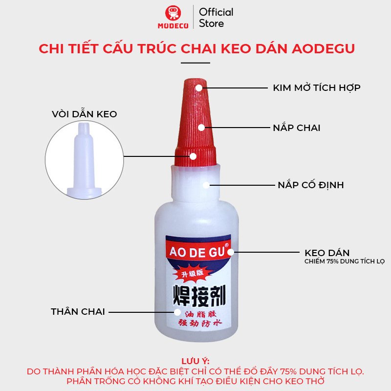 Keo Dán Đa Năng Siêu Dính Mọi Chất Liệu Cực Mạnh - Dán Gỗ Thuỷ Tinh Kim Loại Sắt Gốm Sứ Nhựa Vải - Mẫu Mới 2022 - Modeco