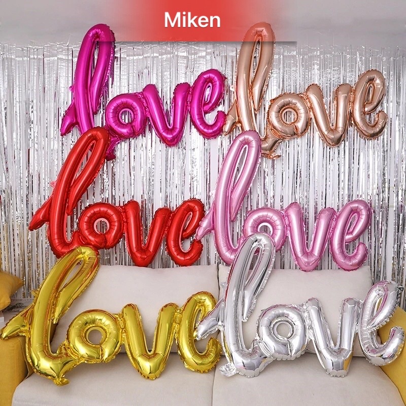 Bóng chữ Love liền trang trí ngày kỷ niệm , ngày tình nhân..phụ kiện bóng sinh nhật