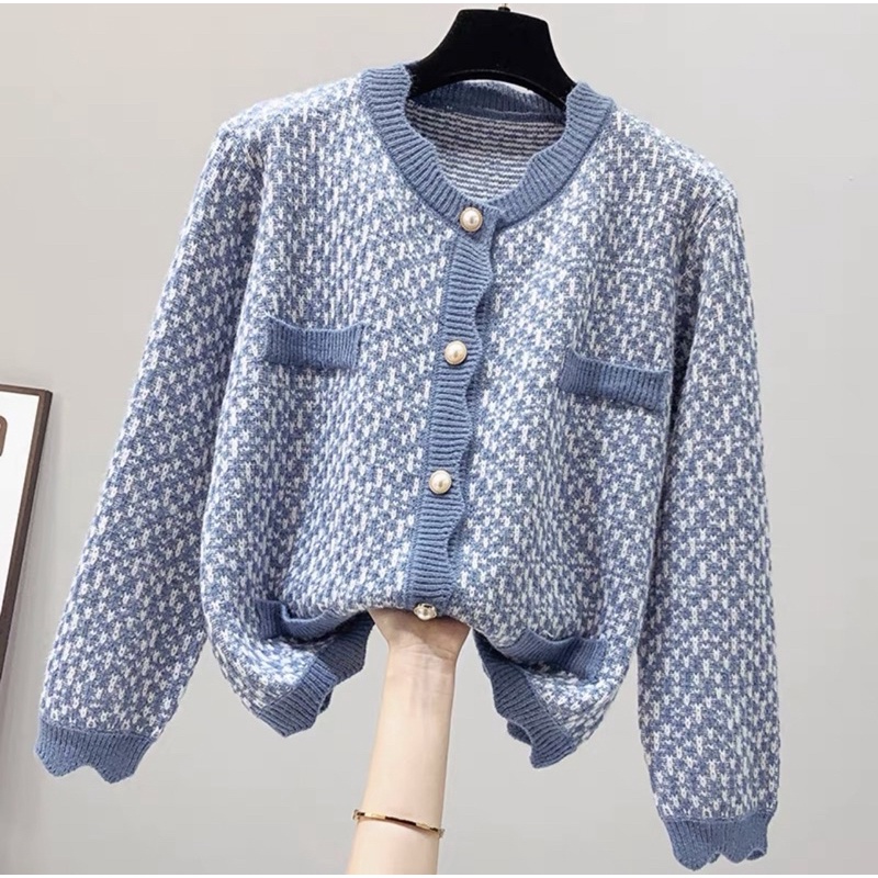 Áo cardigan len thỏ thổ cẩm