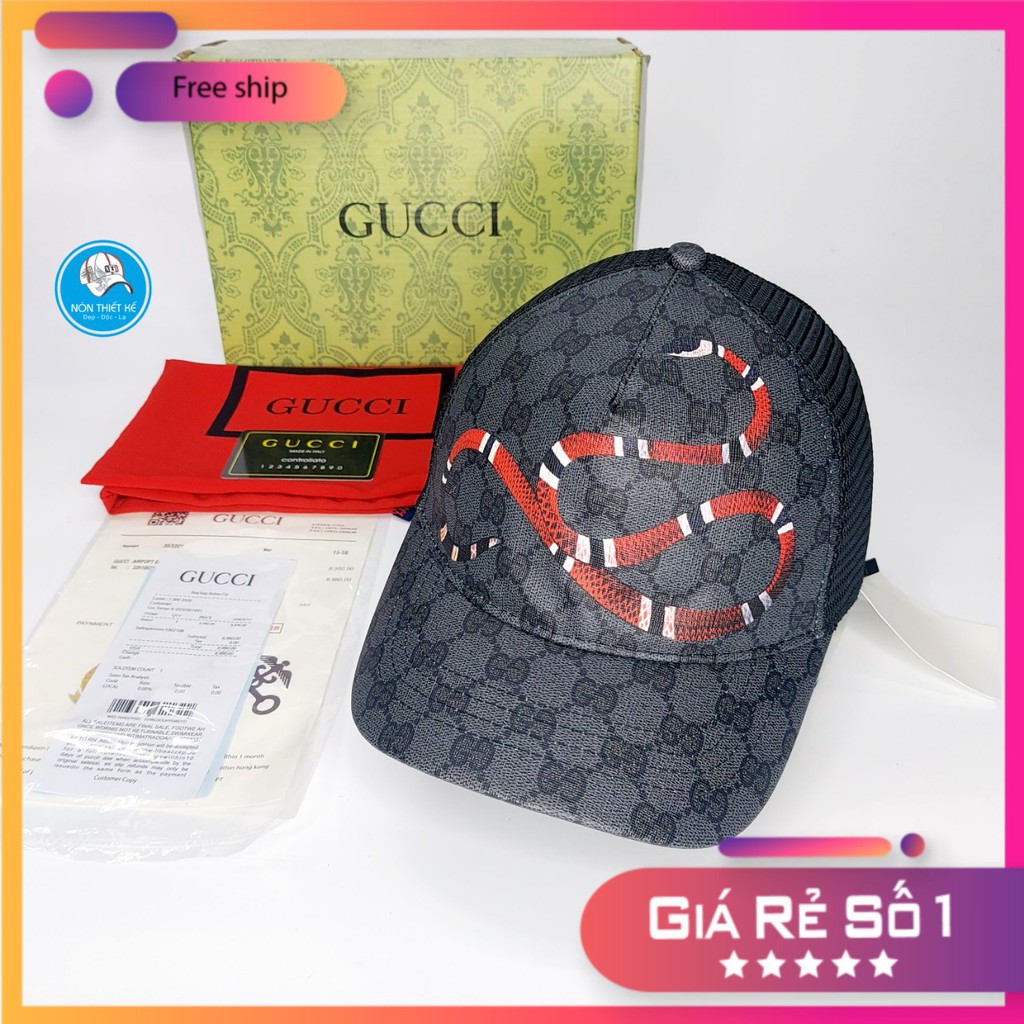 Nón kết gc Mũ lưỡi trai Gc thời trang cao cấp rắn mỏ ngắn supper like âu 1.1 màu đen full box hộp cực đẹp(Nón thiết kế)