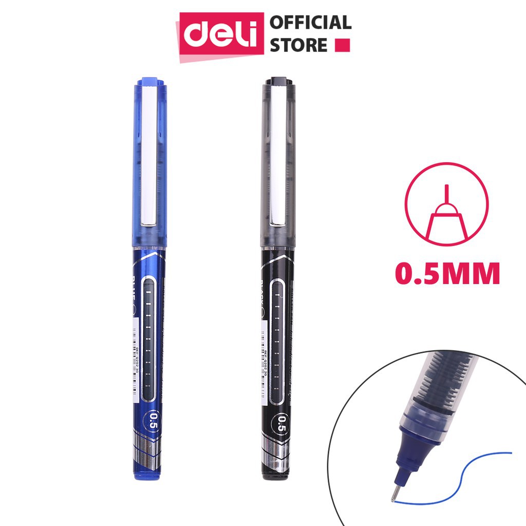 Bút ký Deli - 0.5mm - bút gel - nắp đậy - mực Xanh/Đen - EQ20220 / EQ20230