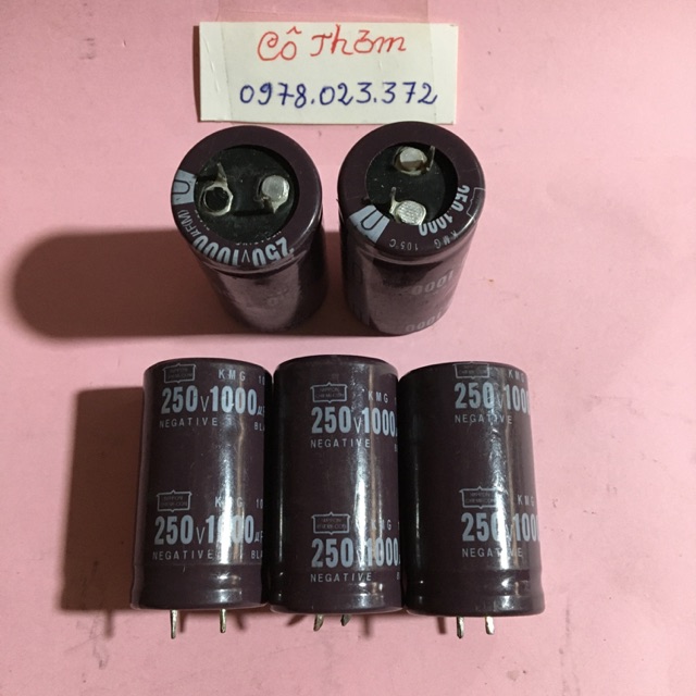 [bộ 5 chiếc]Tụ lọc nguồn 1000uf-250v