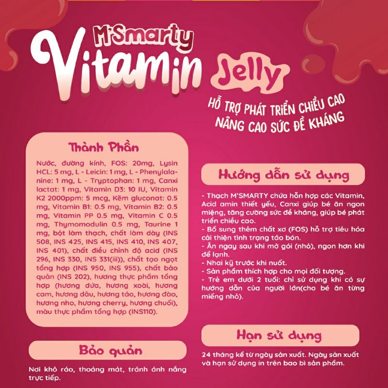 Thạch trái cây vitamin jelly phát triển chiều cao,giúp bé ăn ngon,tăng sức đề kháng