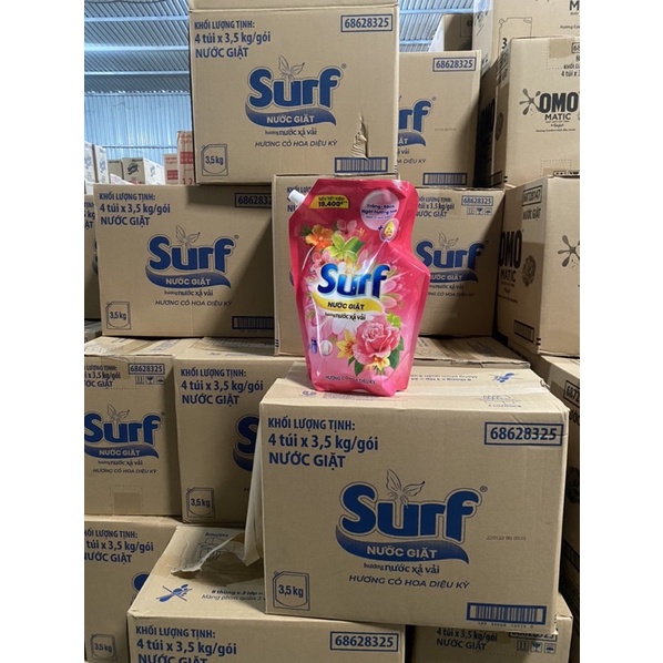 Nước Giặt Surf Hương Cỏ Hoa Diệu Kỳ/ Sương Mai Dịu Mát Túi 3,3KG