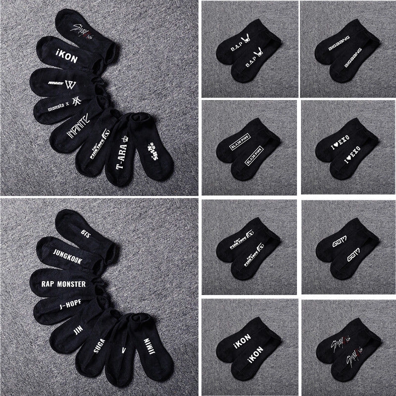 Sepasang Kaos Kaki Katun Pendek Motif K-Pop BTS Bangtan Boys Ada 20 Variasi Pilih untuk Pria/Wanita