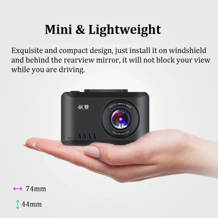 Camera hành trình ô tô, thương hiệu cao cấp Phisung G3 - 4K, Wifi, 2.45 inch SM