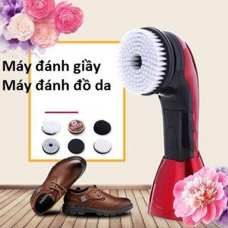 Máy đánh giày cầm tay mini sạc điện tặng xi đánh giày và combo bông đánh giày