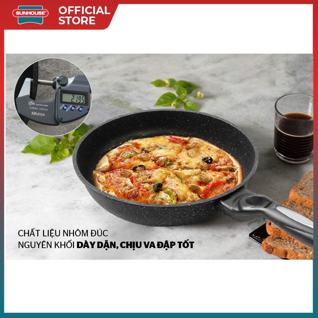 Chảo chống dính siêu bền đá sâu lòng Sunhouse SBDS26-SBDS30 công nghệ chống dính cao cấp an toàn sức khỏe - HAPOS