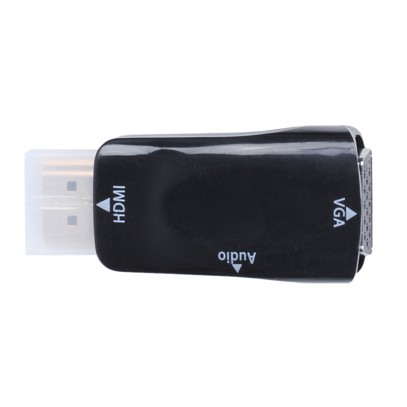 Bộ chuyển đổi HDMI tương thích sang VGA Mạ vàng với đầu nối Cáp âm thanh 3,5 mm cho PC, Laptop, DVD, Desktop, TV box hoặc các thiết bị đầu vào tương thích HDMI khác - Đen