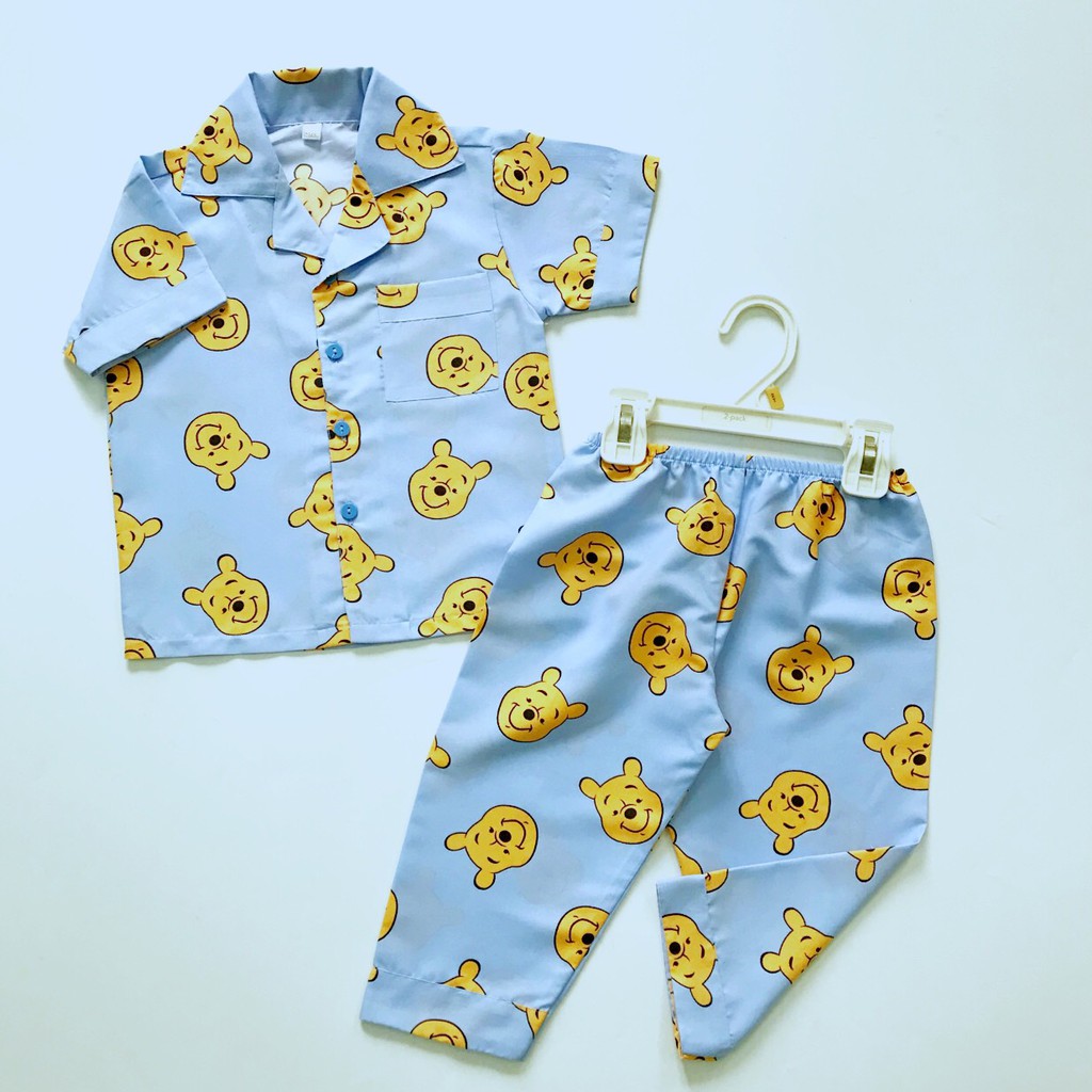 Pijama tay ngắn cho bé vải kate thái size 10-45kg Hình thú dễ thương