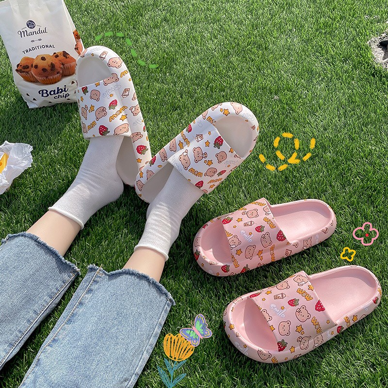 Dép bánh mỳ hoạt hình 2 màu cực xinh