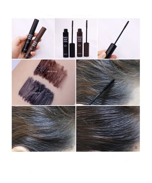 Mascara chải nhuộm tóc bạc tạm thời RIRE QUICK HAIR CARA