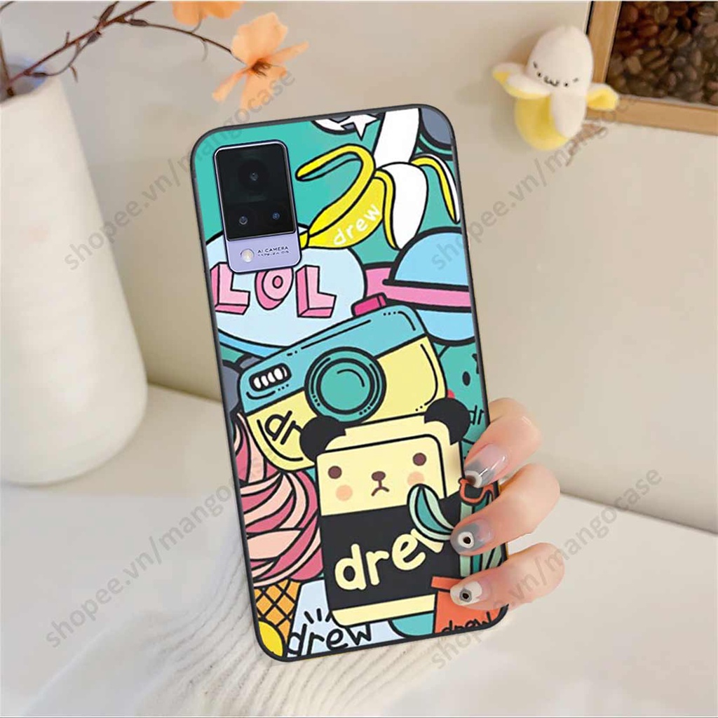 Ốp lưng điện thoại Vivo V21 5G drew, kaws, bape cao cấp, vỏ ốp rẻ đẹp
