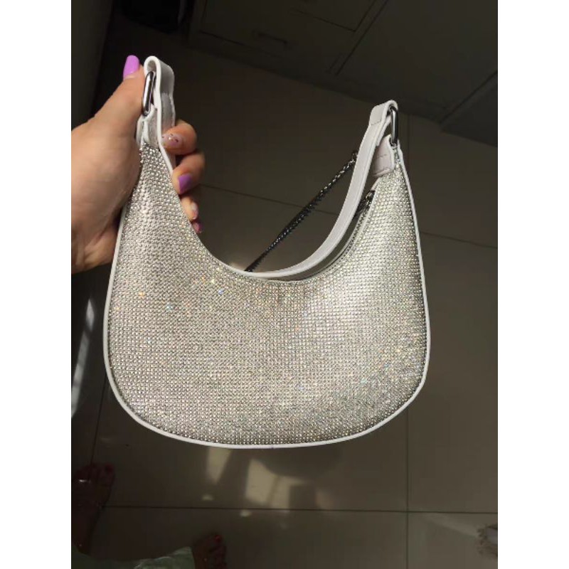 Túi kẹp nách đeo chéo đính kim sa kèm hình thật