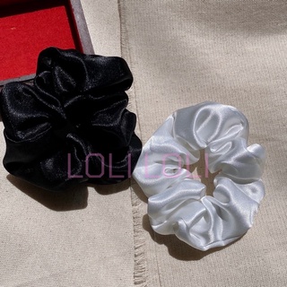 Scrunchies buộc tóc phi lụa cao cấp màu đen , trắng. cột tóc màu đen, cột tóc màu trắng