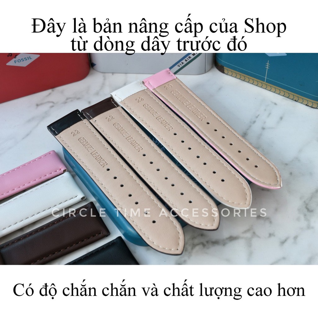 Dây da đồng hồ chất liệu PU chống nước đủ size kèm khóa và chốt