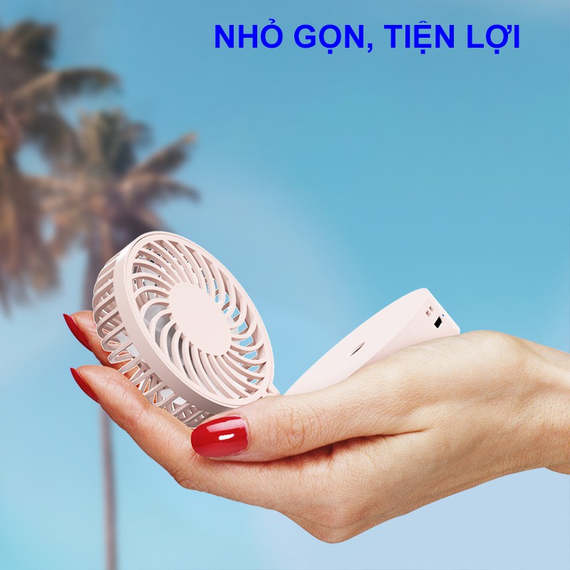 Quạt Phun Sương Mini Để Bàn Tạo Độ Ẩm Văn Phòng Tích Điện USB, Quạt Đeo Cổ 3 Tốc Độ | BigBuy360 - bigbuy360.vn