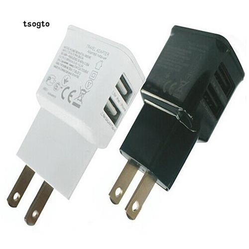 Đầu sạc gồm 2 cổng USB 5V 2.1A phích cắm US dành cho Samsung iPhone iPad iPod