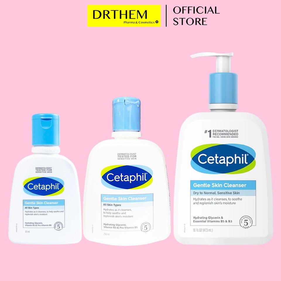 Sữa Rửa Mặt Cetaphil Gentle Skin Cleanser 125ml - 250ml - 500ml - Dịu Nhẹ Không Xà Phòng