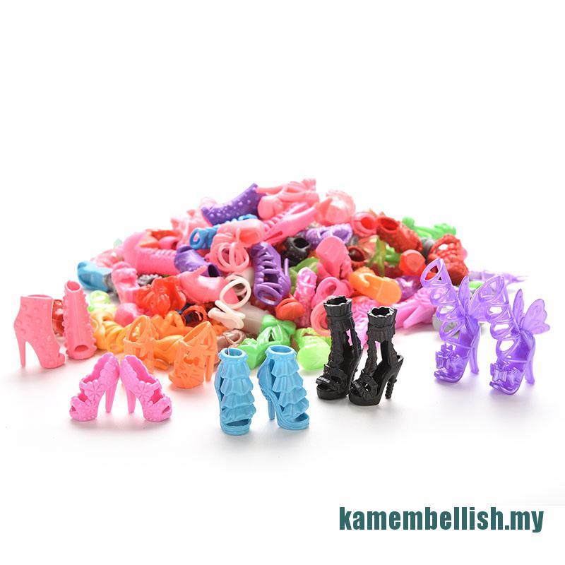 Set 15 / 30 / 60 Đôi Giày Cao Gót Nhiều Kiểu Cho Búp Bê Barbie