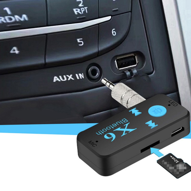 Bộ Thu Tín Hiệu Bluetooth Không Dây X6 Đầu Cắm 3.5mm Cho Xe Hơi