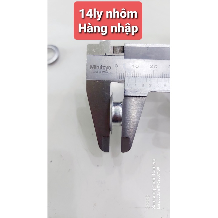 Khoen ore mắt cáo 10mm,12mm,14mm,17mm Bằng Nhôm bấm bạt, bấm túi giấy Túi 100  cái + long đền Khuy nhôm chuyên bấm bạt