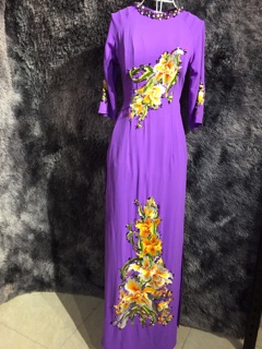 Áo dài đính đá
