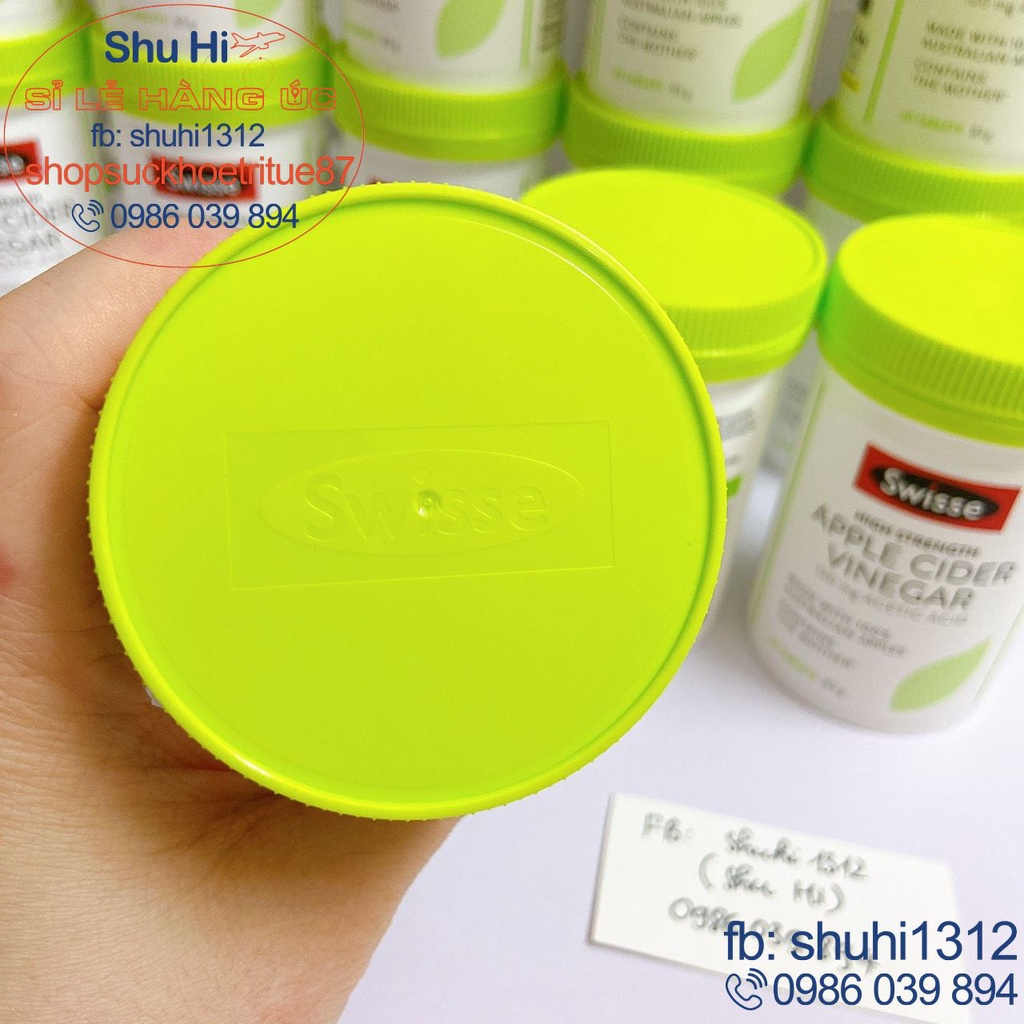 Viên uống giấm táo swisse apple cider cinegar 60 viên úc, giúp giảm cân, đẹp da