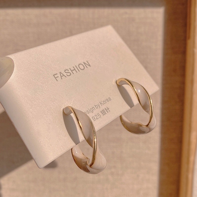 Khuyên tai hợp kim thiết kế hình học thời trang Hàn Quốc