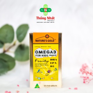 Viên uống dầu cá Omega 3 cho trẻ cao khỏe thông minh Natures Gold Omega 3 For Kids hộp 125 viên
