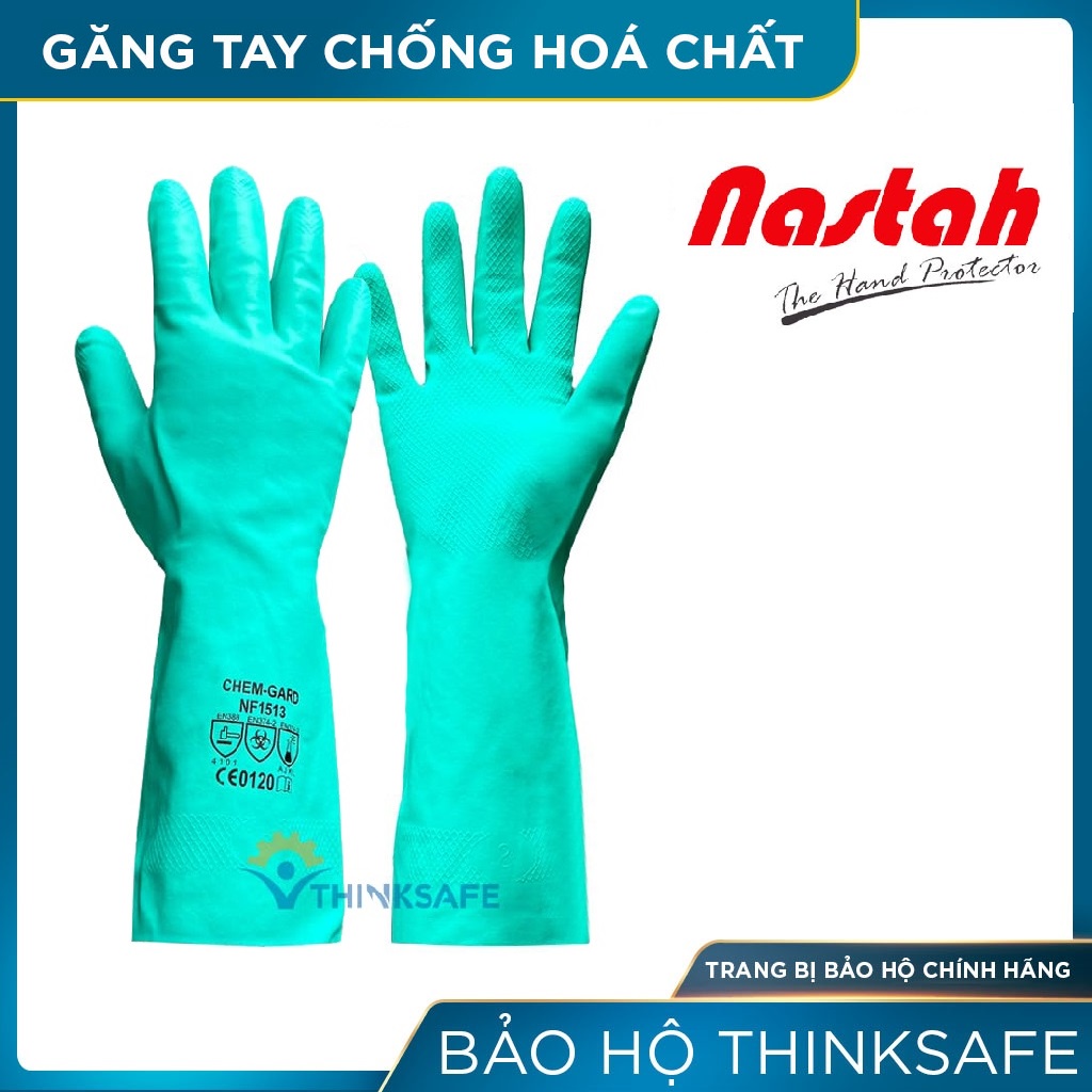 Găng tay cao su Nastah NF1513 nitrile chống hóa chất, chống axit, dầu nhớt chất tẩy rửa Bao tay chống dầu - THINKSAFE