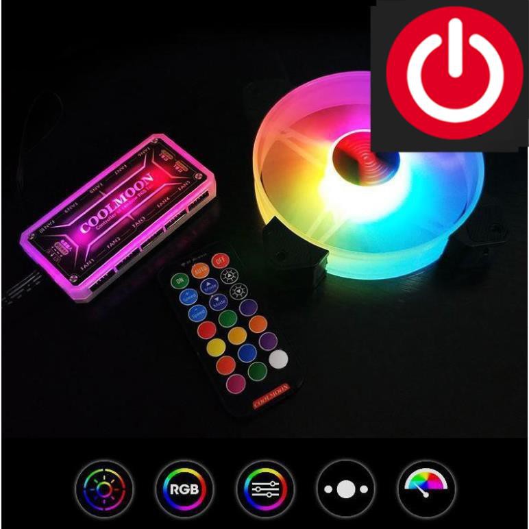 Bộ Quạt Tản Nhiệt, Fan Led RGB Coolmoon Y1 - Combo Tùy Chọn