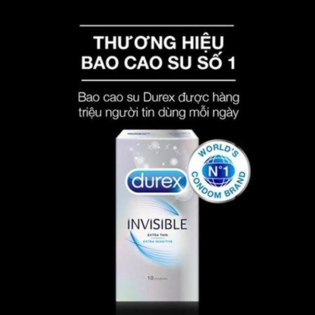 Bao cao su Durex Invisible Extra Thin hộp 10 chiếc siêu mỏng bcs tàn hình Sói.official