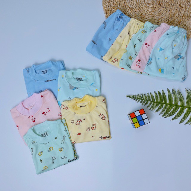 Bộ quần áo dài tay Cotton nỉ Ava mẫu mới mềm mịn cho bé trai, bé gái (HBB1280)